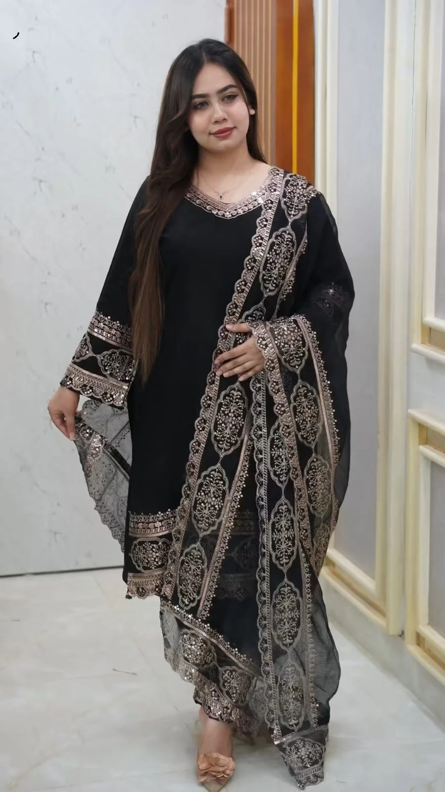 Sequence Embroidery Three piece